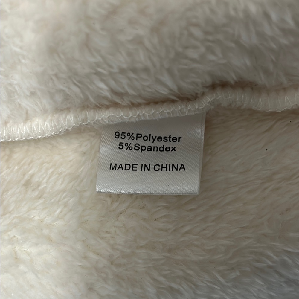 Cream Teddy Jacket Plush Casual - Picture 3 of 3